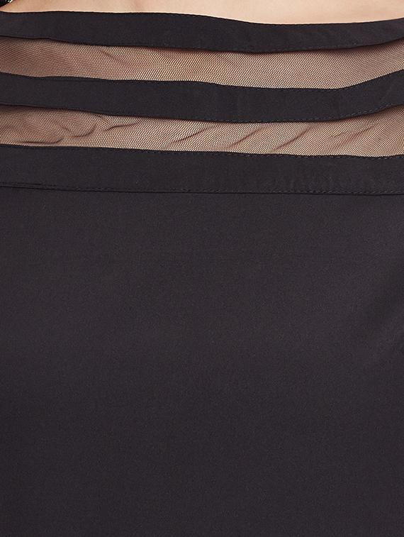 Net Inserted Boat Neck Top - 13110941 - Zoom Image - 4