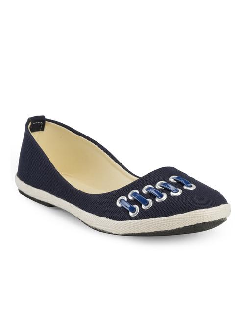 blue canvas slip on ballerina - 13111520 - Standard Image - 1