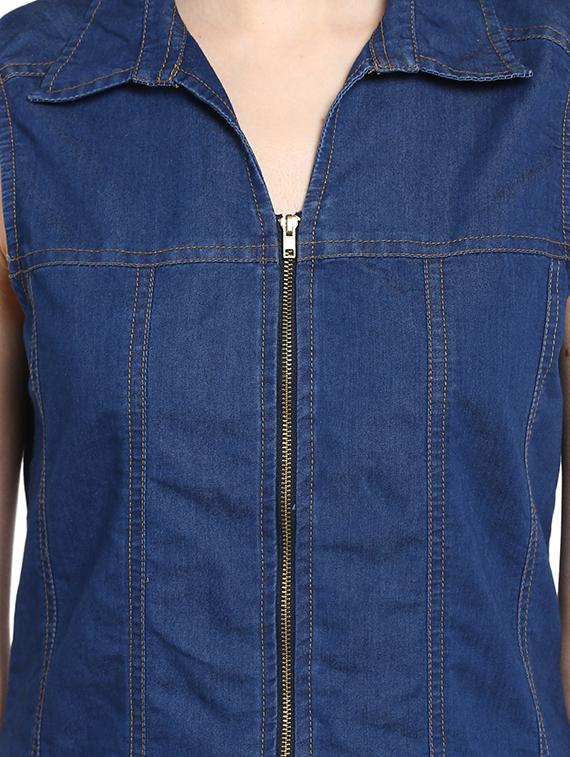 dark blue denim dress - 13112214 - Zoom Image - 4