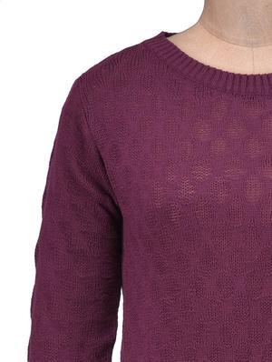 red color Wool Acrylic Solid Long Sleeved Cardigan - 1311945 - Standard Image - 4