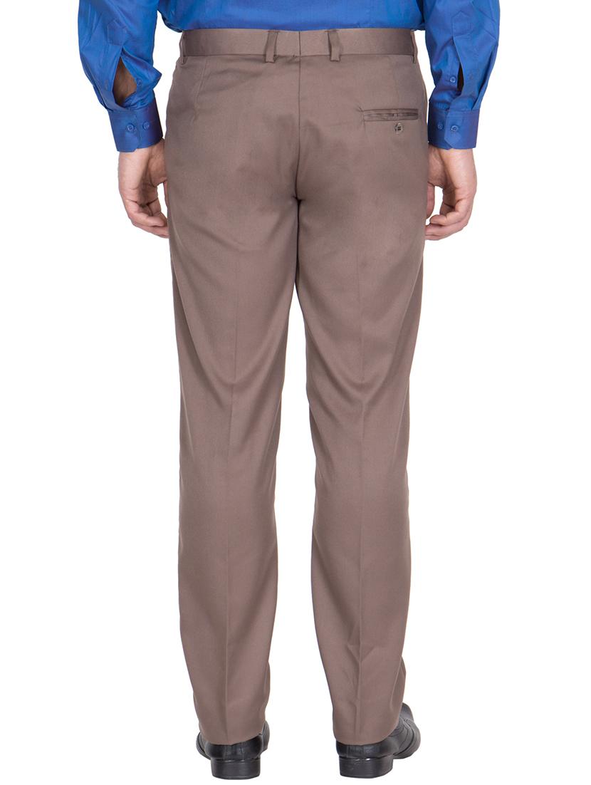 brown grey rayon set of 2 flat front formal trouser - 13123188 - Zoom Image - 4