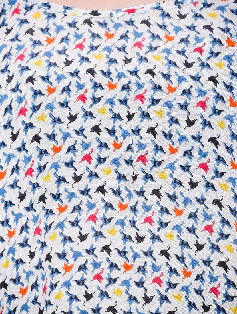 white printed rayon top - 13131431 - Zoom Image - 4