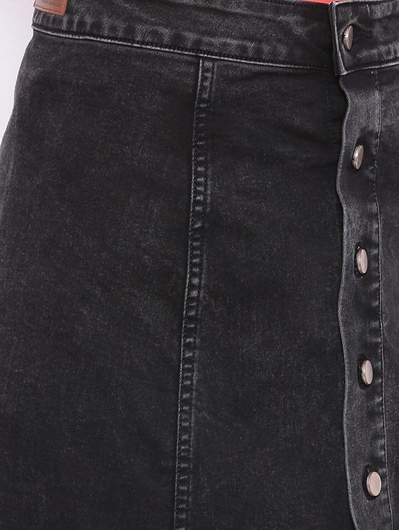 black cotton aline skirts - 13138322 - Zoom Image - 4