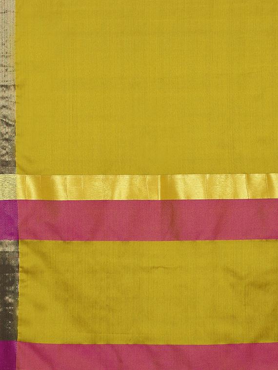 mustard silk blend uppada saree with blouse - 13142966 - Zoom Image - 4