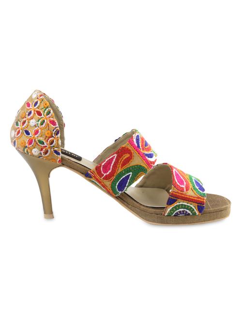 multicolored faux leather embroidered stilletoes - 1315511 - Very Small Image - 1