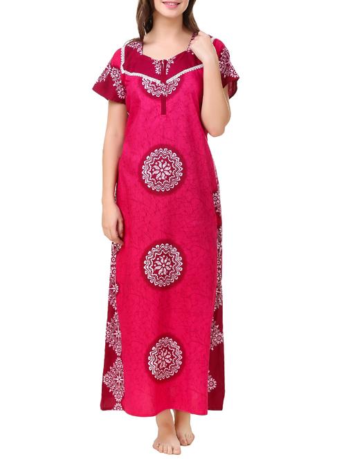 pink cotton gowns - 13155138 - Standard Image - 1
