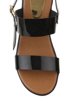 black leatherette back strap sandals - 13163685 - Standard Image - 4