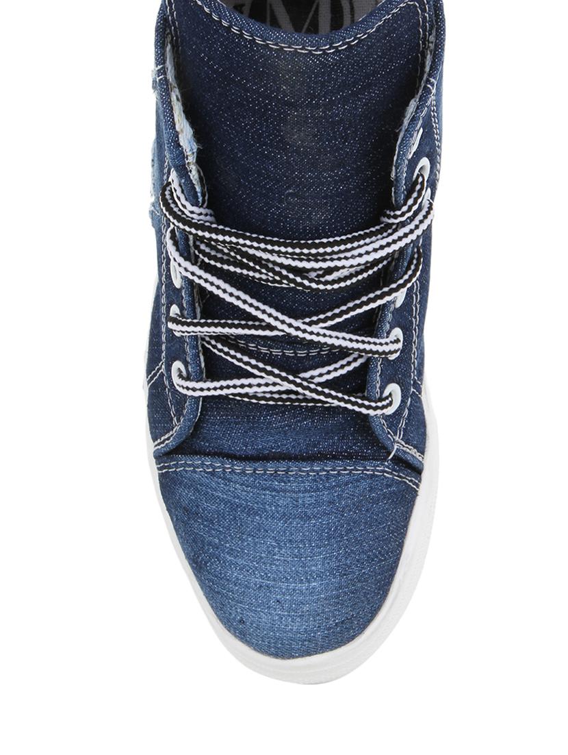 blue denim laceup sneakers - 13163701 - Zoom Image - 4