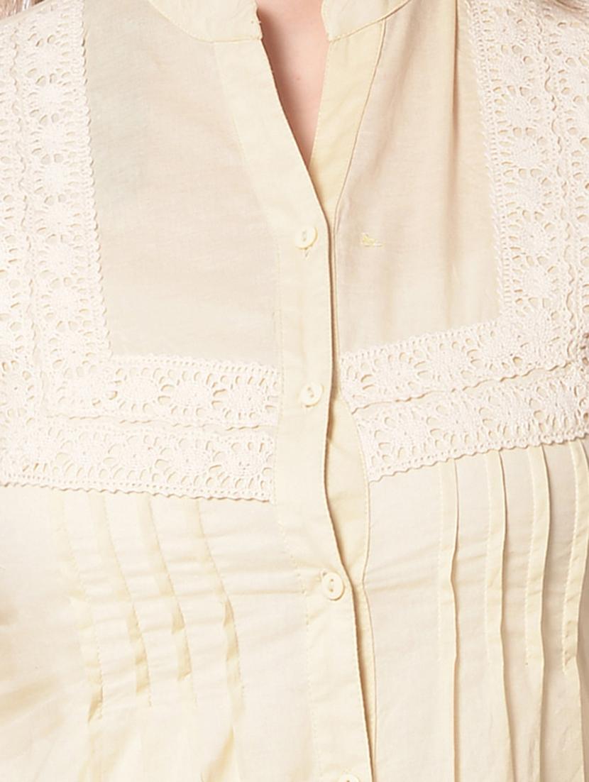 solid cream cotton shirt - 13174154 - Zoom Image - 4