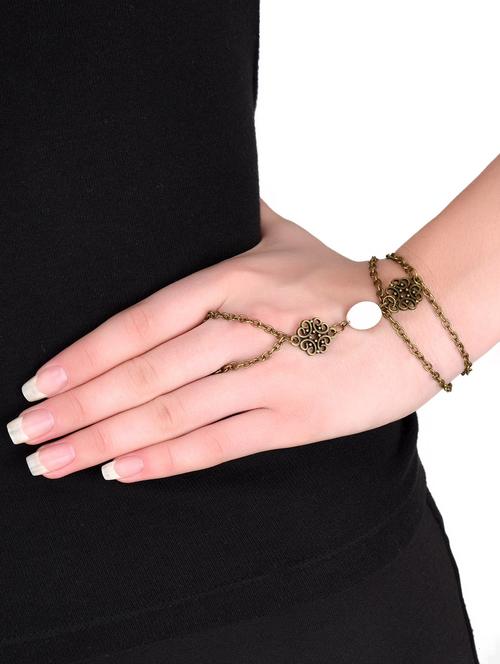 Antique Gold Embellished Ring Bracelet - 1317735 - Standard Image - 1