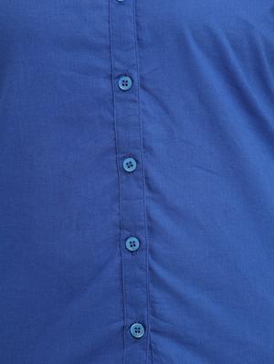 mandarin neck solid shirt - 13180038 - Standard Image - 4