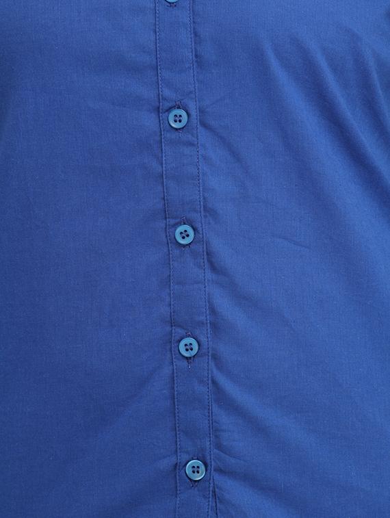 mandarin neck solid shirt - 13180038 - Zoom Image - 4