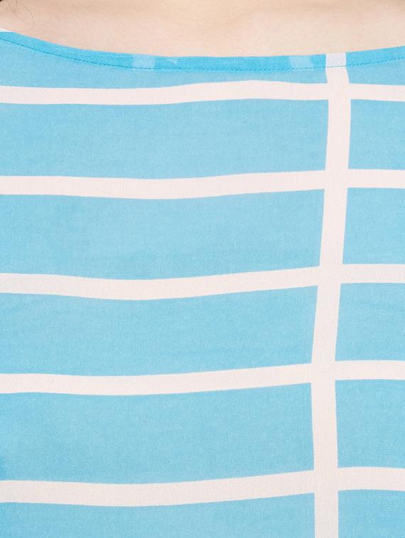 blue georgette check tunic - 13184364 - Zoom Image - 4