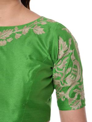 green dupion embroidered stitched blouse - 13185688 - Standard Image - 4