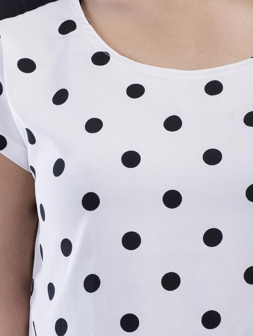round neck polka dot top - 13193987 - Zoom Image - 4