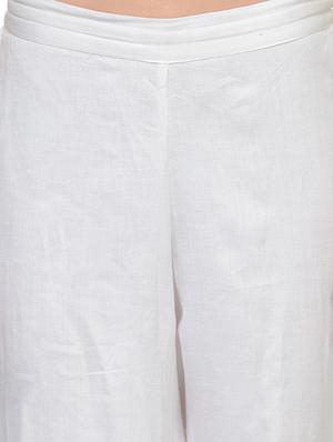 white rayon plain palazzo - 13195076 - Standard Image - 4
