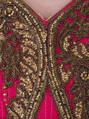 pink georgette flared suits stitched suit - 13196142 - Standard Image - 4