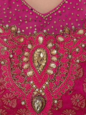 silver net embroidered flared lehenga - 13196168 - Standard Image - 4
