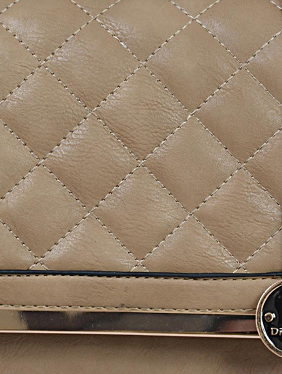Peanut beige Textured Faux Leather Sling Bag - 1321068 - Zoom Image - 4