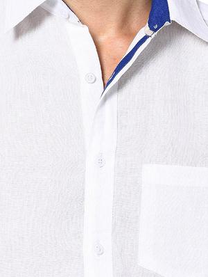 white linen casual shirt - 13214886 - Standard Image - 4