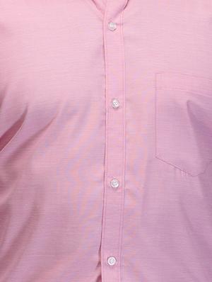 solid pink cotton blend formal shirt - 13216097 - Standard Image - 4