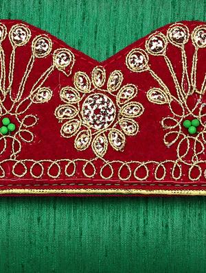 green polyester ethnic clutch - 13216382 - Standard Image - 4