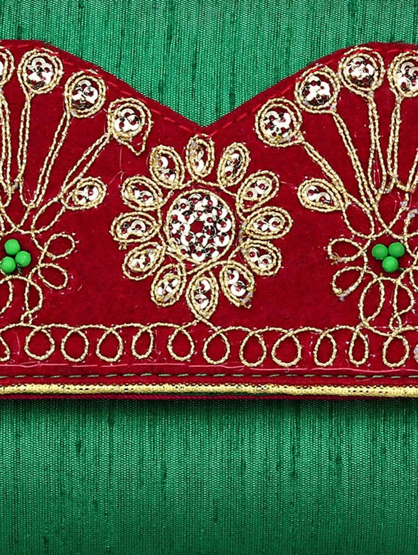 green polyester ethnic clutch - 13216382 - Zoom Image - 4