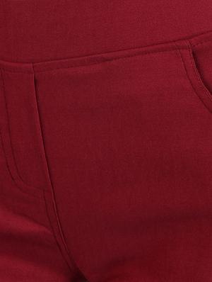 maroon cotton jegging - 13225398 - Standard Image - 4