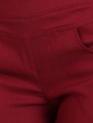 maroon cotton jegging - 13225400 - Standard Image - 4