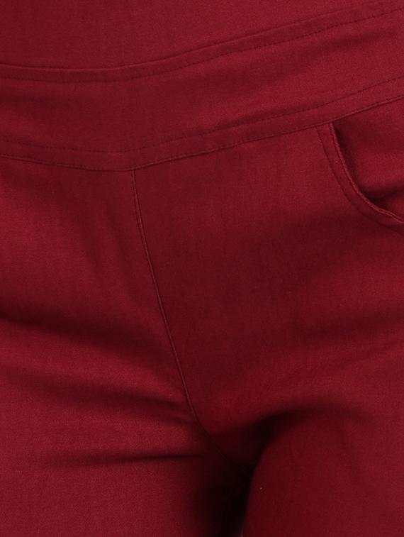 maroon cotton jegging - 13225400 - Zoom Image - 4