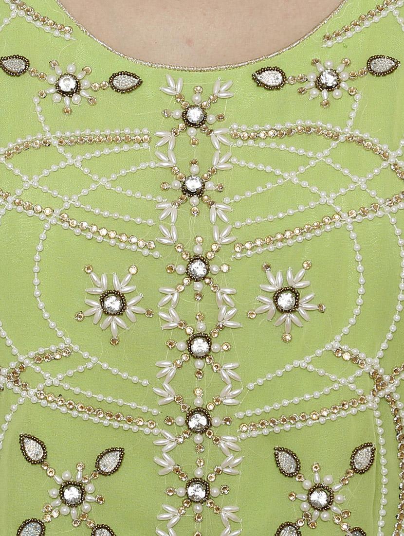 green georgette tunic - 13236033 - Zoom Image - 4