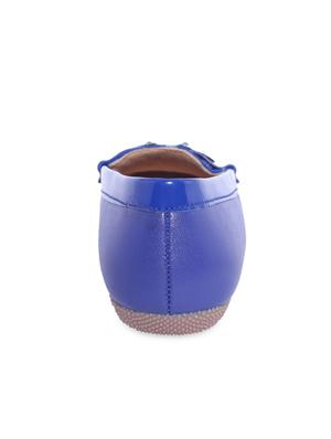 royal blue embellished faux leather loafers - 1323825 - Standard Image - 4