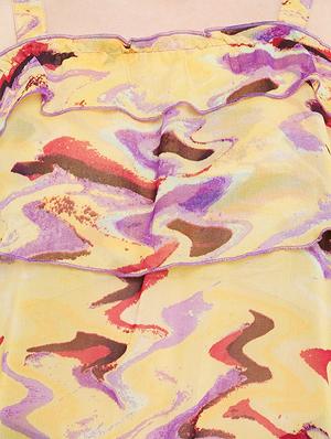 ruffled abstract blouson top - 13244648 - Standard Image - 4