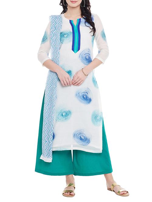 printed unstitched palazoo suit - 13252800 - Standard Image - 1