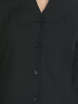 solid black rayon shirt - 13253081 - Standard Image - 4