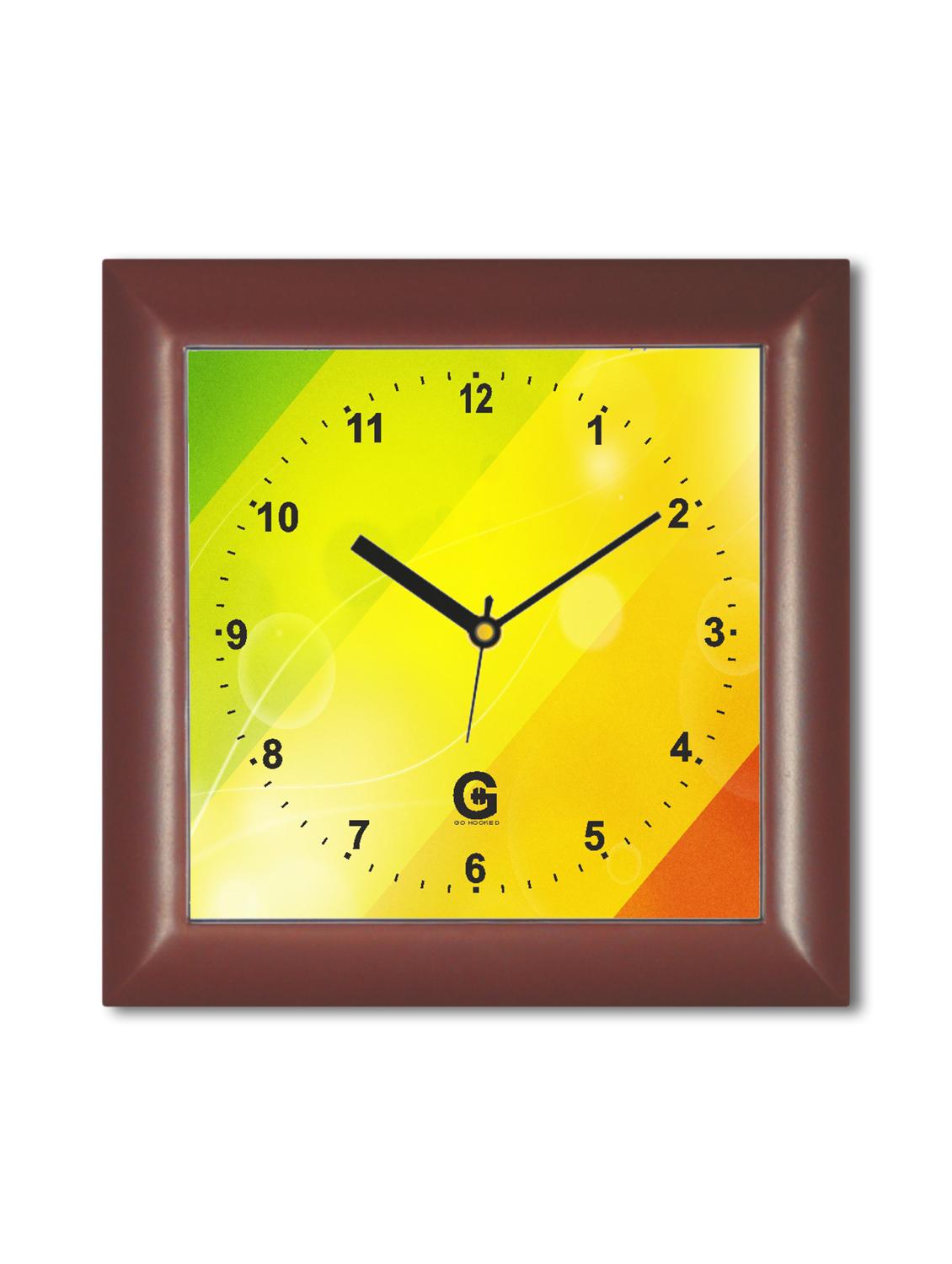 Multicolored Plastic And Glass Striped Printed Wall Clock - By