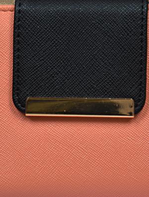 peach magnetic snap faux leather wallet - 1326192 - Standard Image - 4