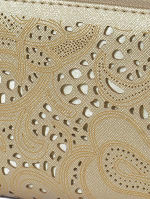 beige cutwork leatherette wallet - 1326196 - Standard Image - 4