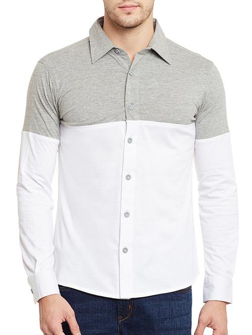 grey cotton casual shirt - 13263145 - Very Small Image - 1