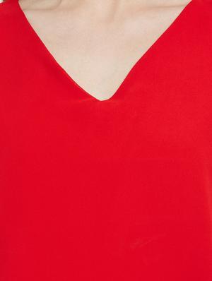 red georgette layered dress - 13269340 - Standard Image - 4