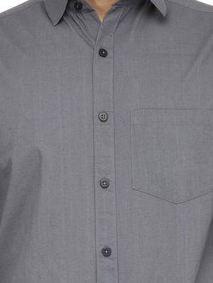 grey cotton casual shirt - 13269582 - Standard Image - 4