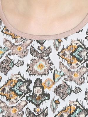 white printed rayon top - 13269696 - Standard Image - 4