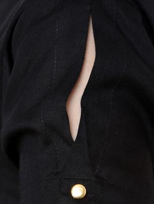 slit sleeve tie up waist top - 13270526 - Standard Image - 4
