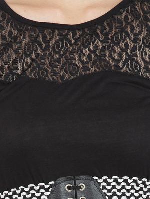 black poly crepe fit & flare dress - 13276468 - Standard Image - 4