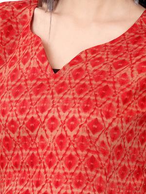 red printed silk blend dress - 13277149 - Standard Image - 4