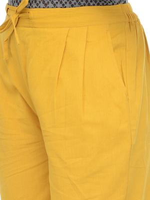 yellow cotton cigarette pants - 13287276 - Standard Image - 4
