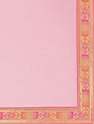pink chiffon bordered saree with blouse - 13301499 - Standard Image - 4