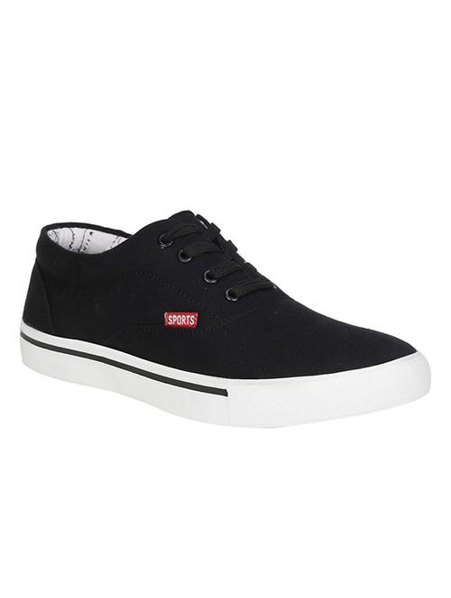 black canvas lace up sneakers - 13302012 - Standard Image - 1