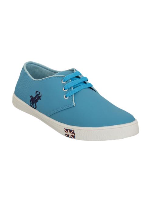 blue leatherette lace up sneaker - 13304887 - Standard Image - 1