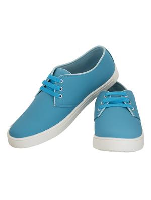 blue leatherette lace up sneaker - 13304887 - Standard Image - 4